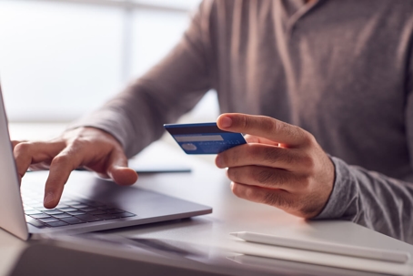 Person using credit card online
