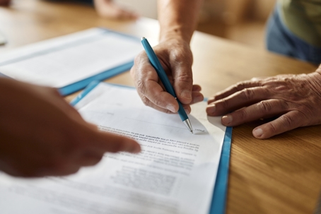 person signing document